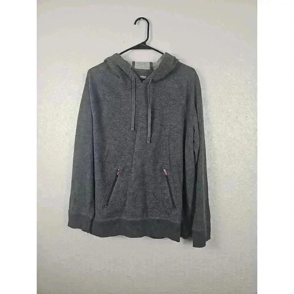 Danskin Now Gray Pullover Hoodie Drawstring Long Sleeves Zippered Pockets - Picture 1 of 5
